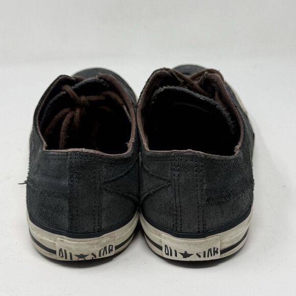 Converse All Star Low Sneakers Mens 10.5 Black Distressed Leather Open Zip Shoes - Picture 12 of 16